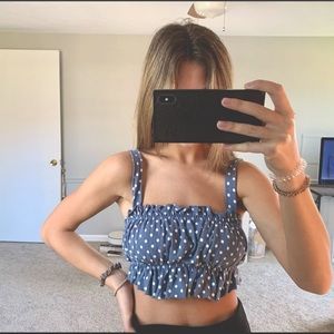 URBAN OUTFITTERS - Ruched Tie Crop Top